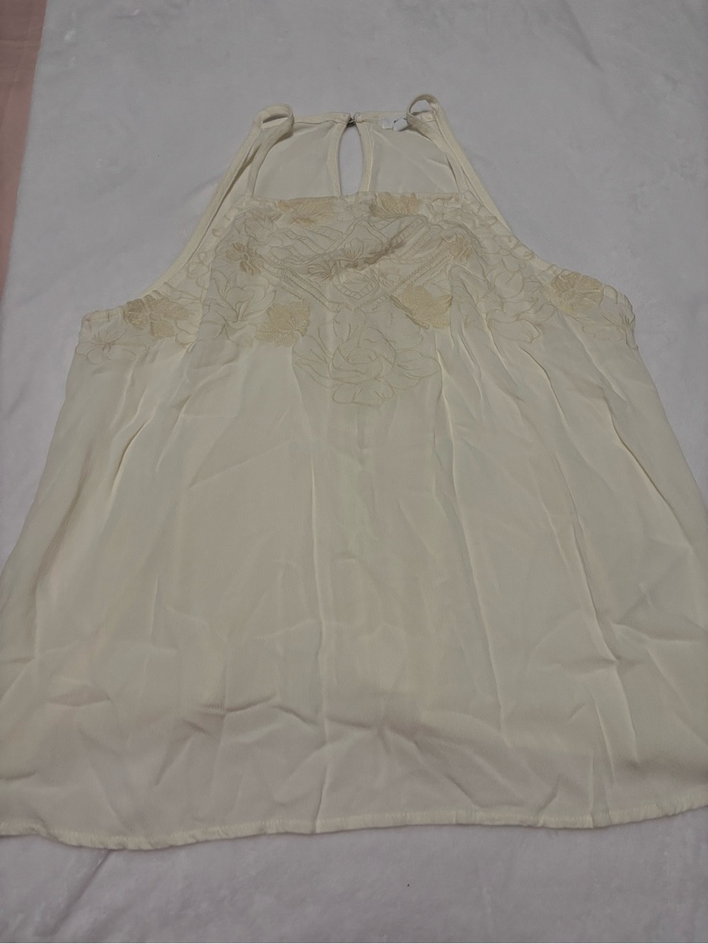 Women’s Cream Lace-Detail Halter Camisole